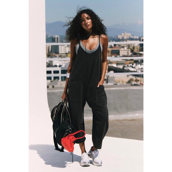 NWOT Free People Hot Shot One Piece Jumpsuit Black Wash, Sz Small, NEW - Picture 1 of 7